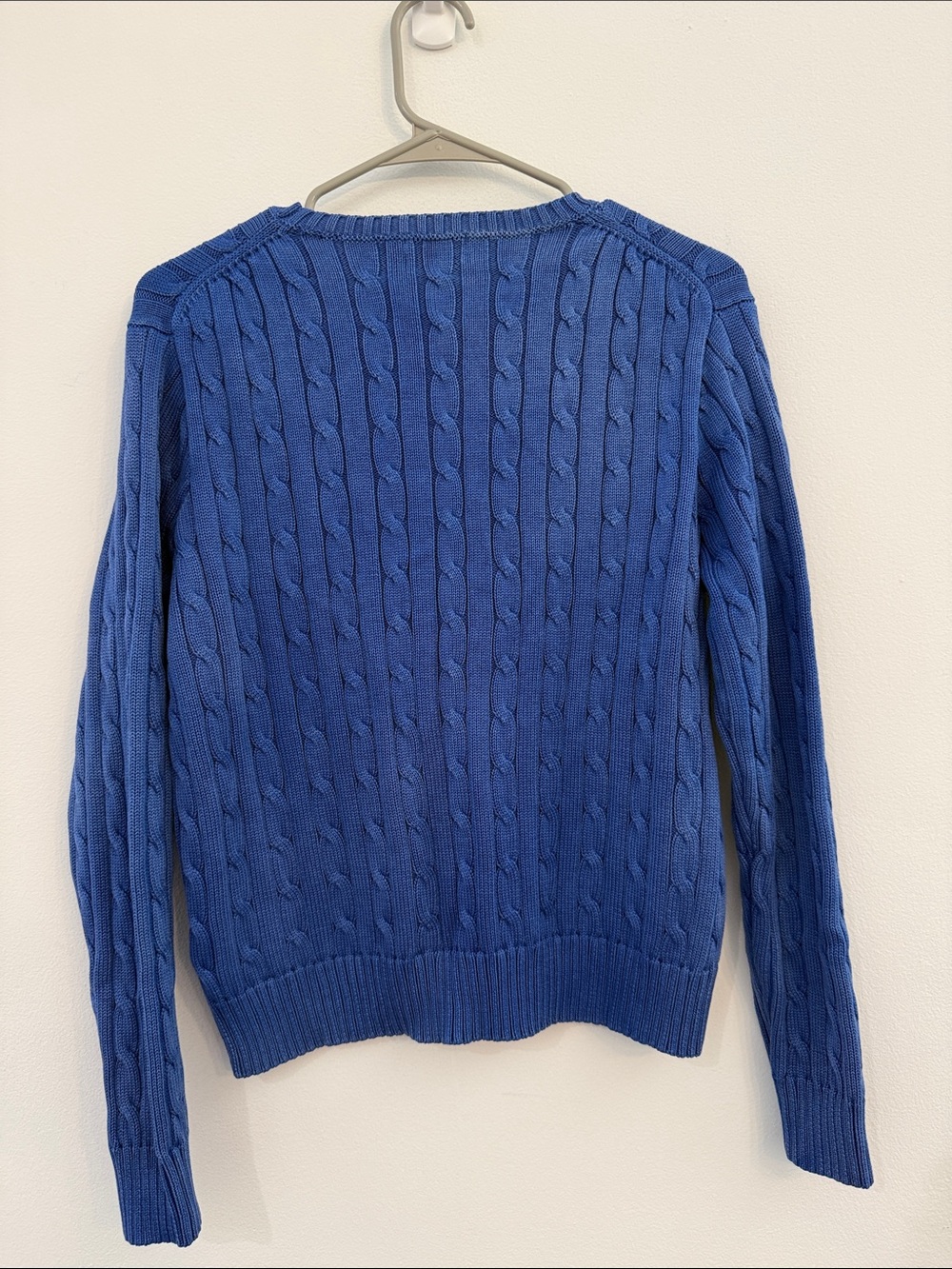 Ralph Lauren Blue Cable-Knit Crewneck Sweater - Picture 3 of 3